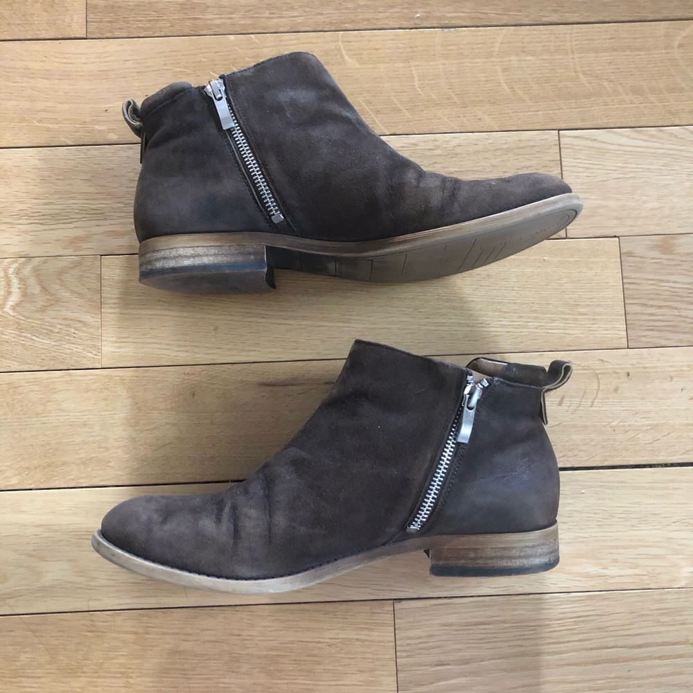 Dark brown ankle booties